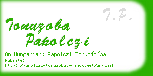 tonuzoba papolczi business card